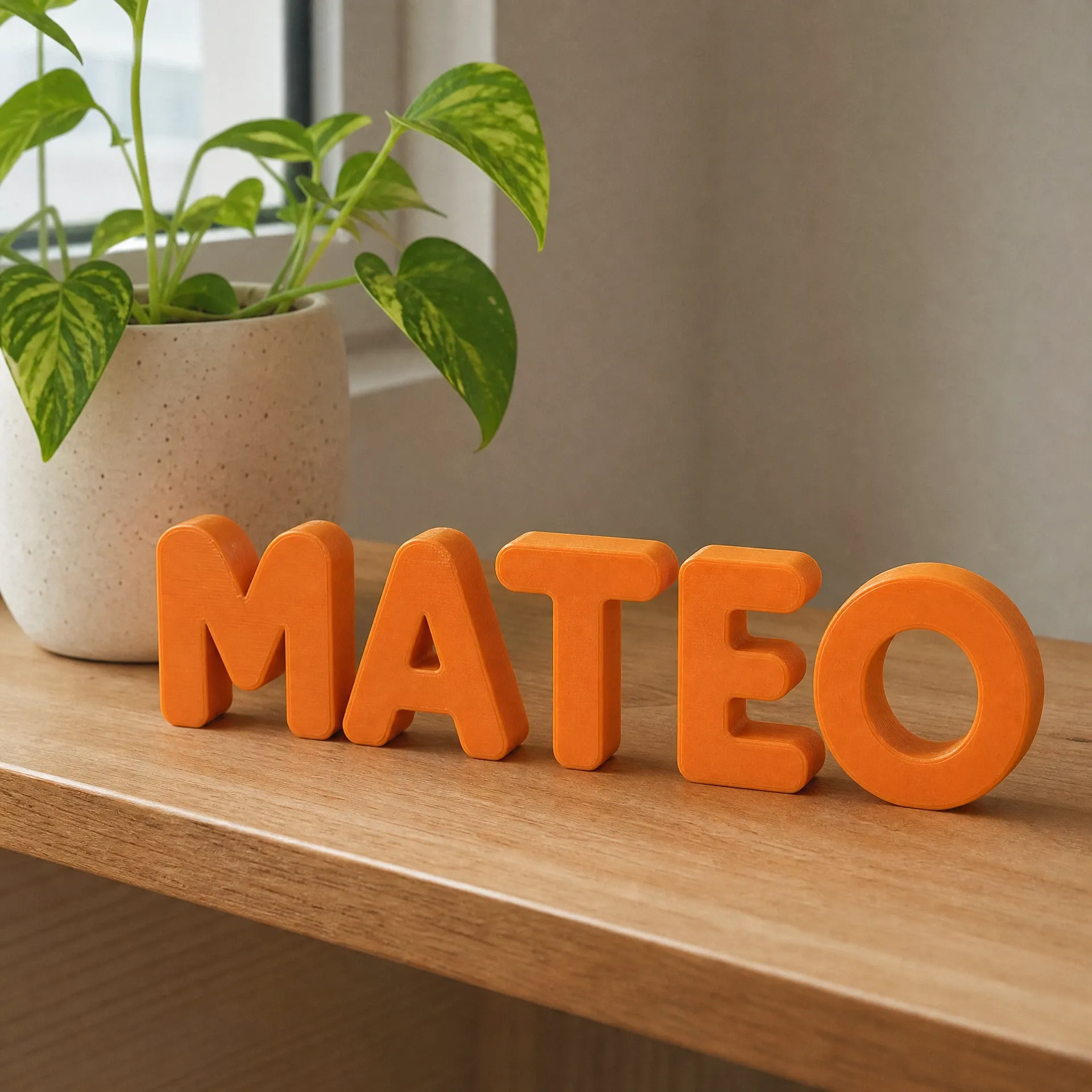 Cartel de nombre personalizado impreso en 3D