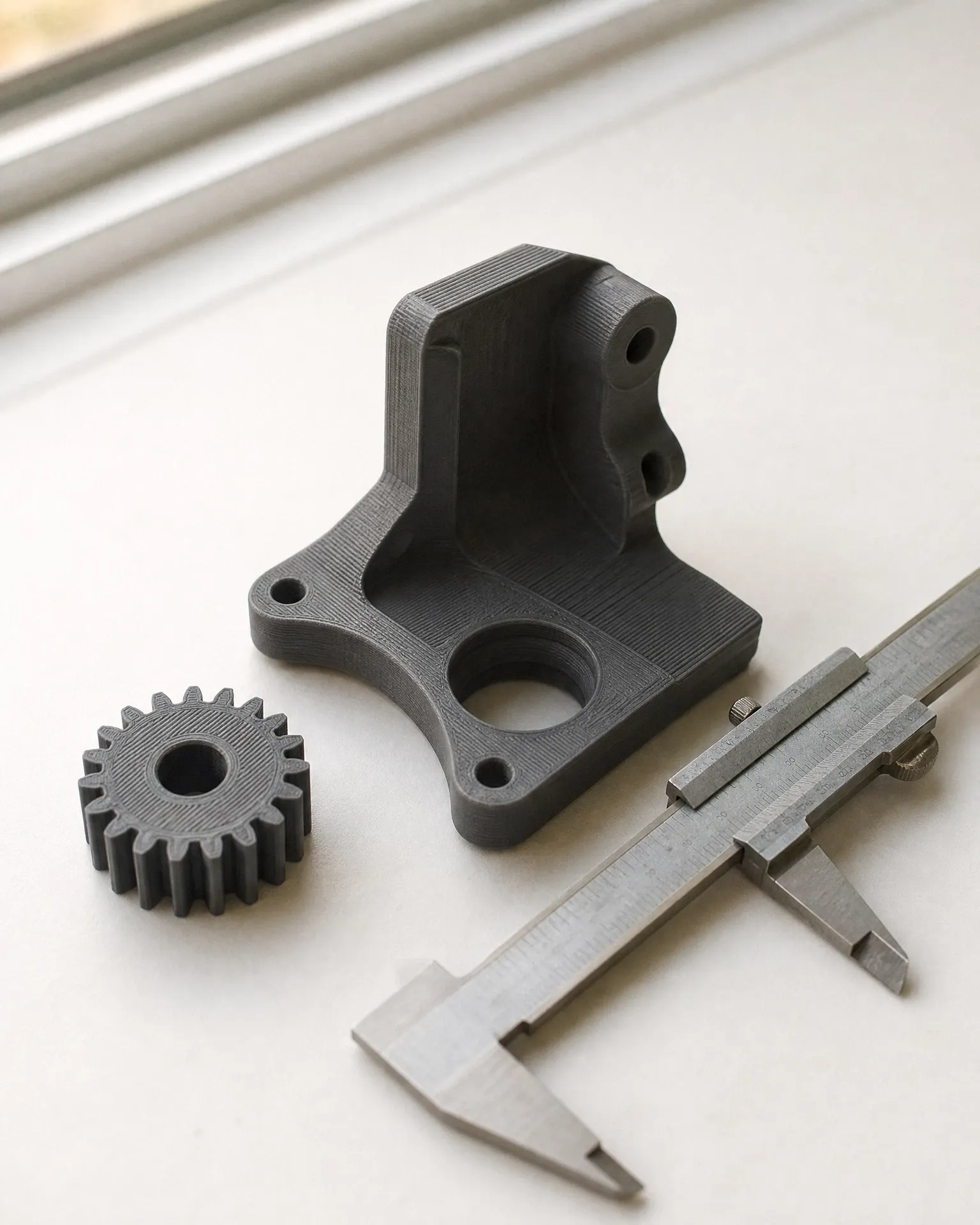 Pieza mecánica de repuesto impresa en 3D